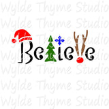 Believe Christmas Stencil