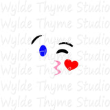 Blowing Kiss Emoji Stencil