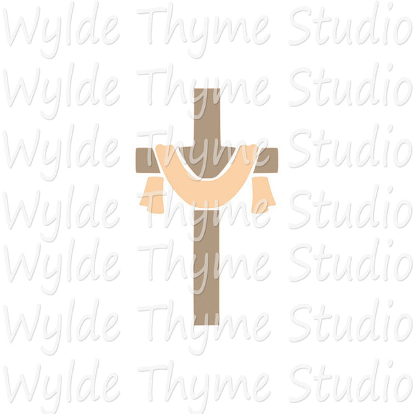 Cross with Scarf Stencil