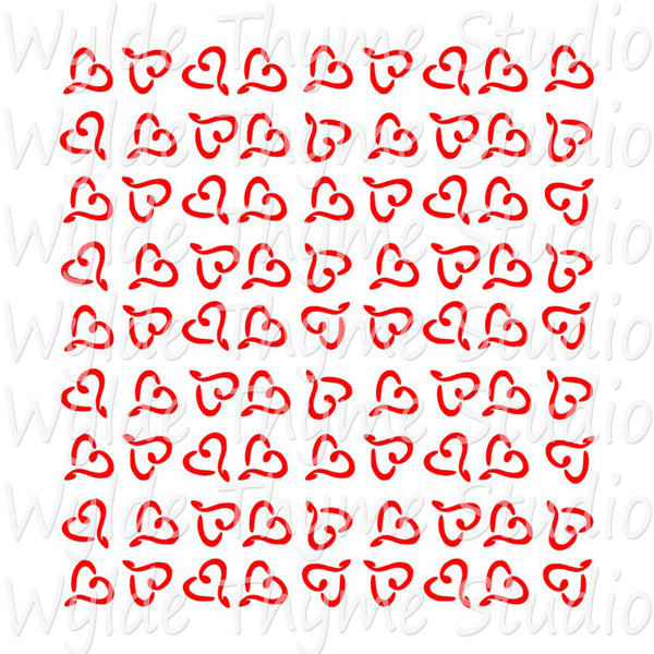 Curly Hearts Pattern Stencil