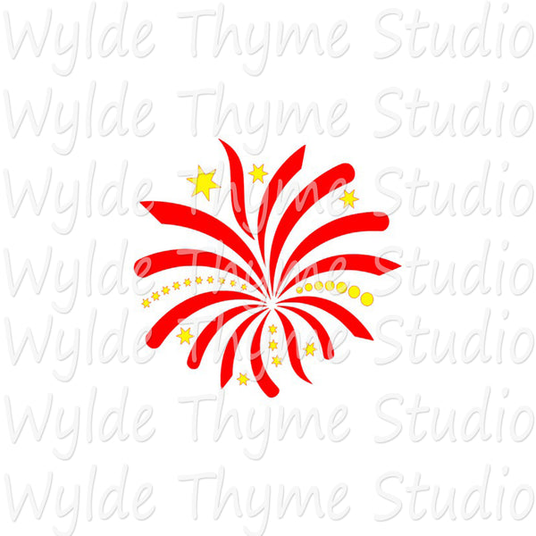 Fireworks Burst Stencil