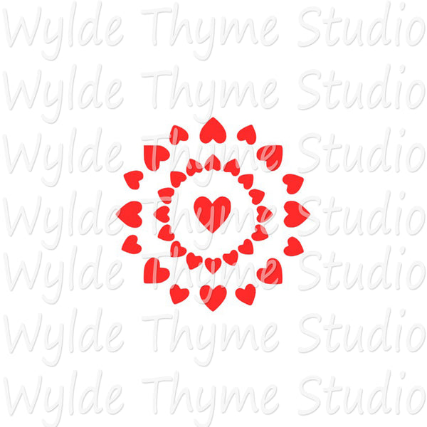 Hearts Bullseye Stencil