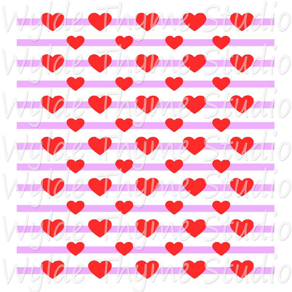 Hearts & Stripes Stencil