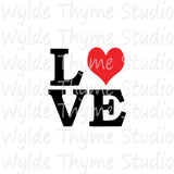 Love Word Heart Stencil