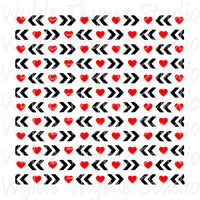 Hearts Pattern Stencil Style 1