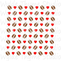 Coffee Love Pattern Stencil