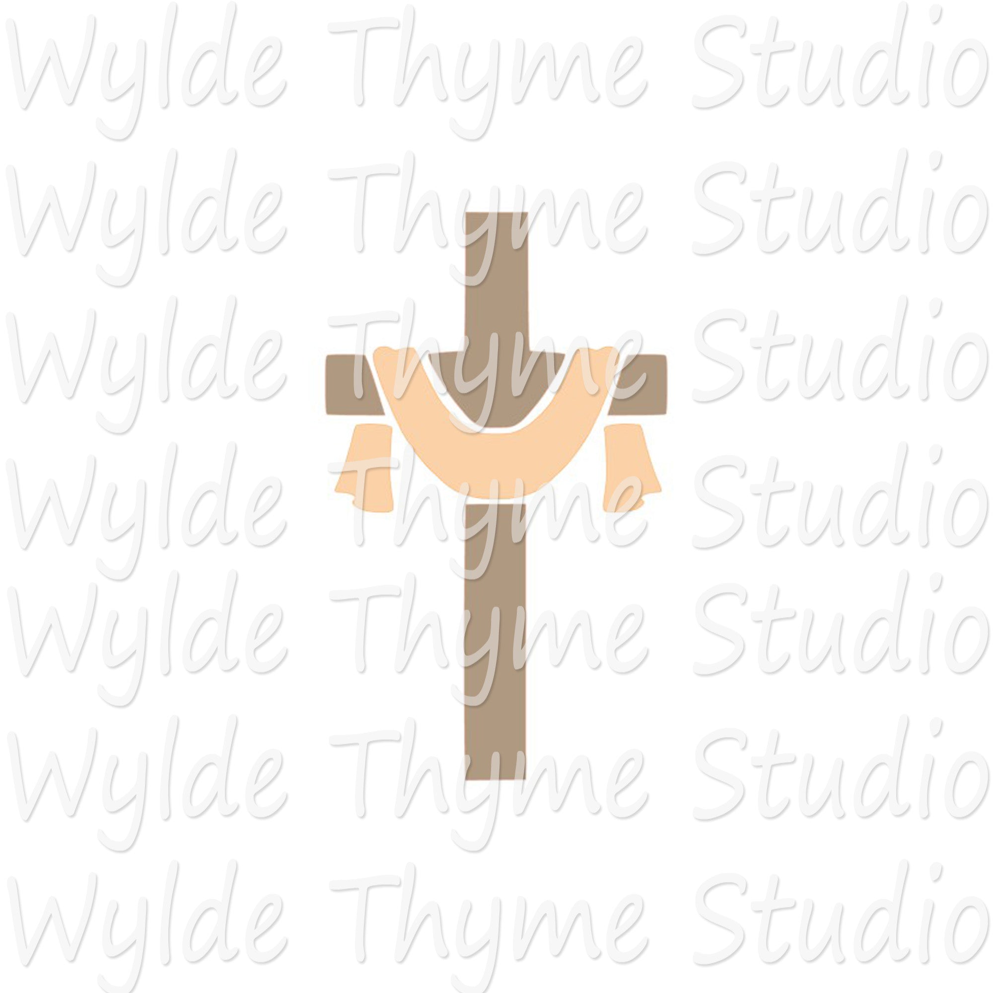Cross with Scarf Stencil – Wylde Thyme Studio