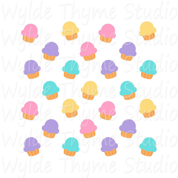 cupcake stencil clipart