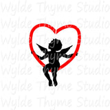 Cupid Heart Stencil