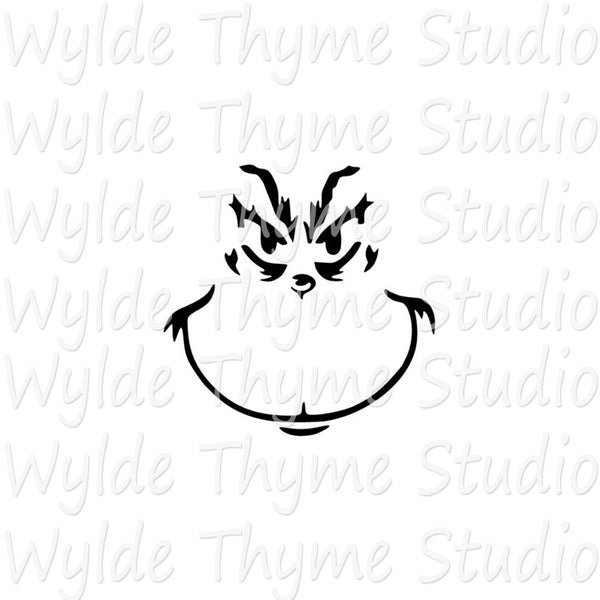 Grinch Face Stencil – Wylde Thyme Studio grinch-face-stencil-wylde-thyme-studio