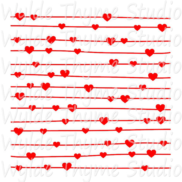 Heart Stripe Stencil