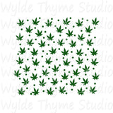 Hemp Leaves Scatter Stencil