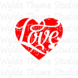 Love Heart Stencil Style 2