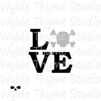 Love Word Skull Stencil