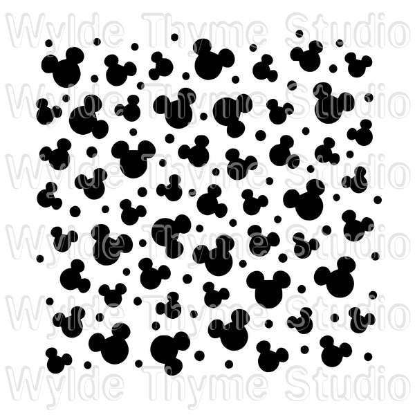 Mouse Ears & Dots Stencil