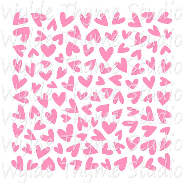 Quirky Hearts Stencil