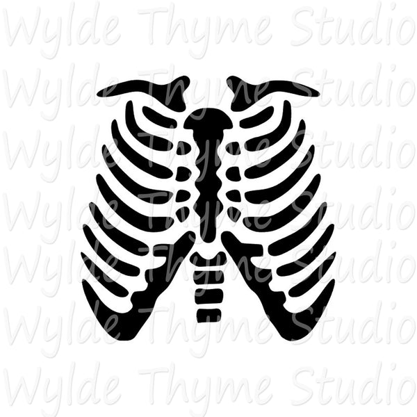 Rib Cage Stencil – Wylde Thyme Studio human-ribcage-skeleton-bones-spooky-halloween-wall-cookie-diy-craft-reusable-stencil-michaels