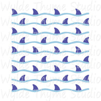 Shark Fins Pattern Stencil