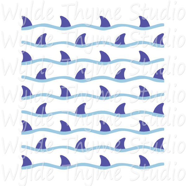 Shark Fins Pattern Stencil